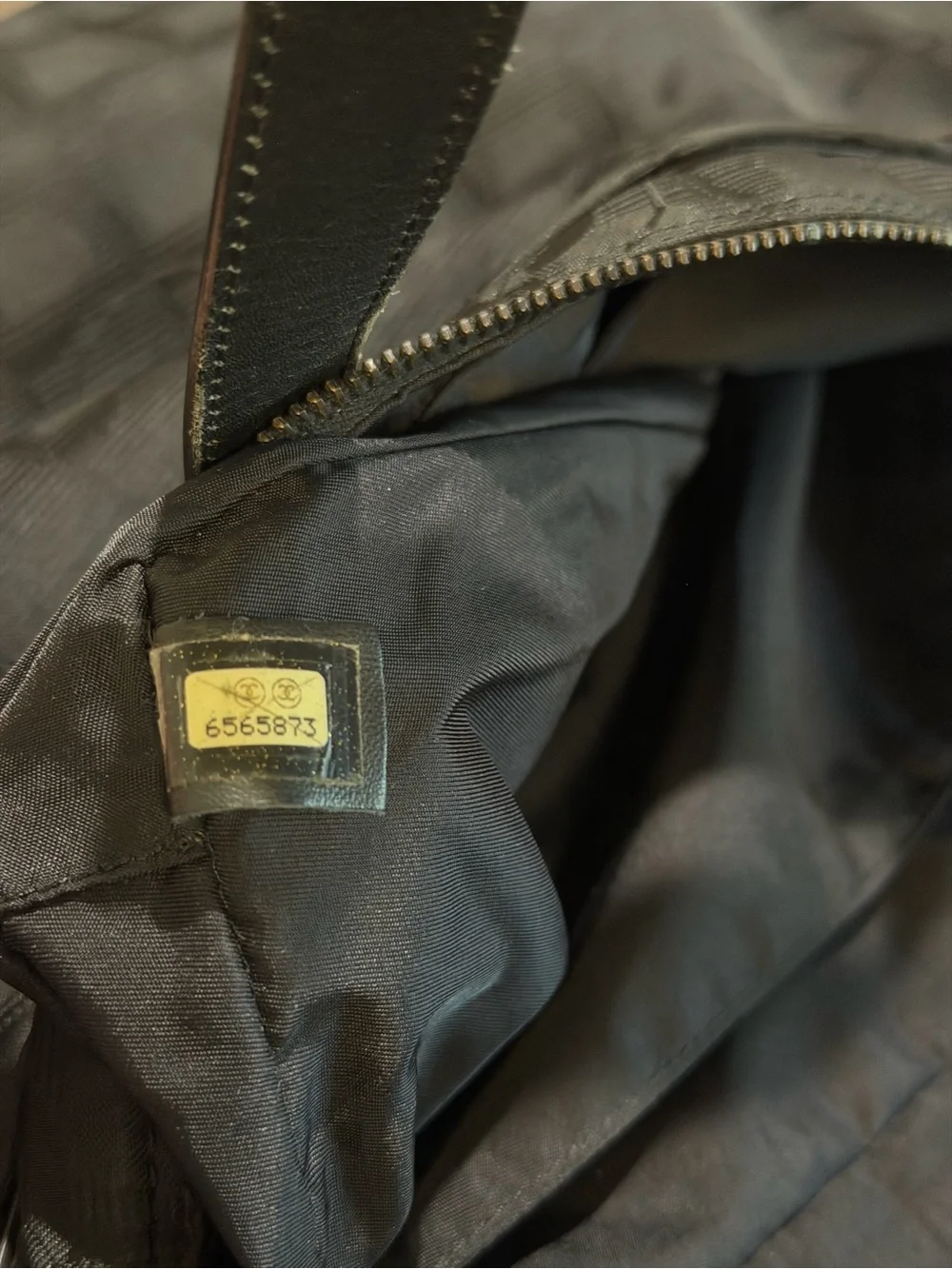 CHANEL Black Nylon Laptop Bag